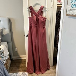 NEW WITH TAGS! Azazie Floor length bridesmaid dress in Desert Rose